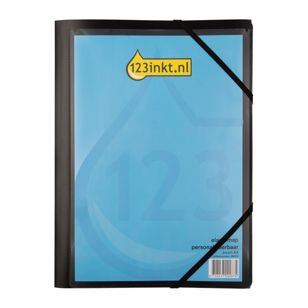 Gummibandsmapp A4 (plast) | 123ink | svart 100209072C 390535 - 1