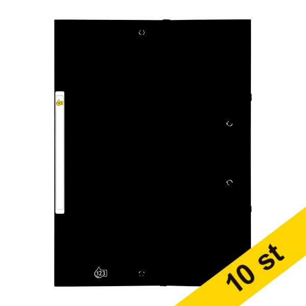 Gummibandsmapp A4 (plast) | 123ink | svart 10st⭐  301393 - 1