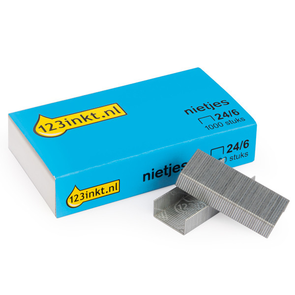 Häftapparat 20 ark + häftklammerborttagare och 1000 häftklamrar | 123ink | plast | svart  301184 - 4