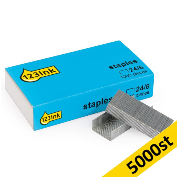 Häftklammer 24/6 | 123ink galvaniserade | 5.000st 300660 - 1