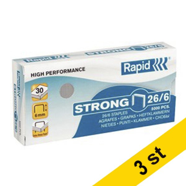 Häftklammer 26/6 | Rapid Strong galvaniserade | 5.000st x3  360623 - 1