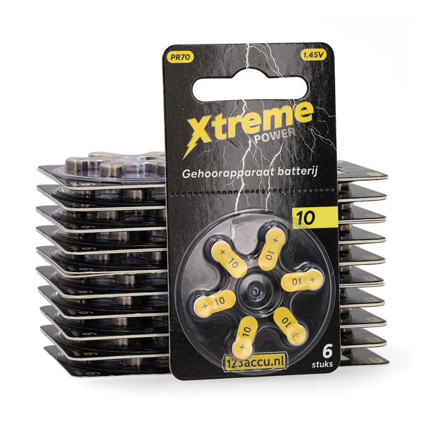 Hörapparatsbatterier 10 gul | 123ink Xtreme Power 120st ADR00372 - 1