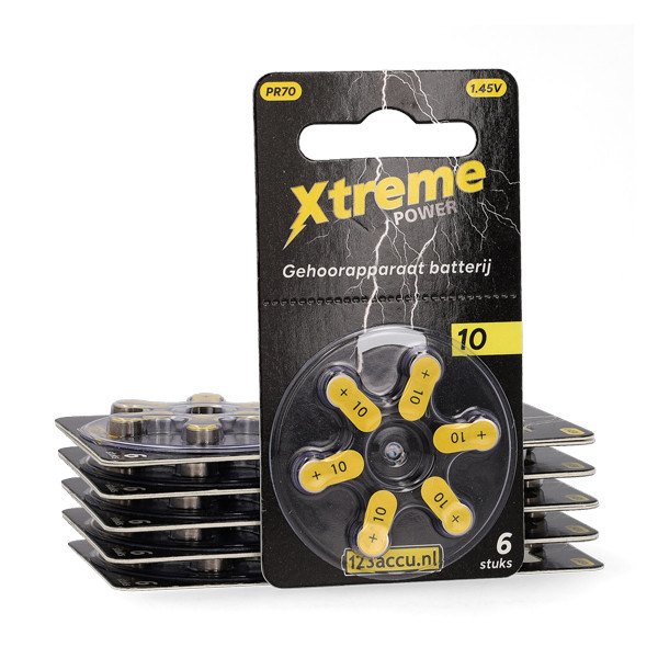Hörapparatsbatterier 10 gul | 123ink Xtreme Power 60st ADR00360 - 1