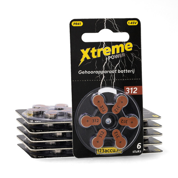Hörapparatsbatterier 312 brun | 123ink Xtreme Power 60st ADR00356 - 1