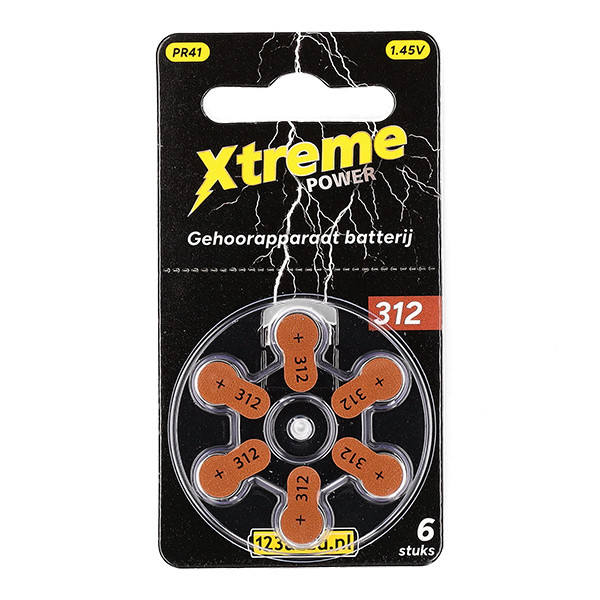 Hörapparatsbatterier 312 brun | 123ink Xtreme Power 6st ADR00355 - 1
