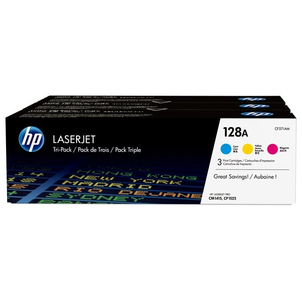 HP 128A (CF371AM) C/M/Y toner 3-pack (original) CF371AM 054760 - 1