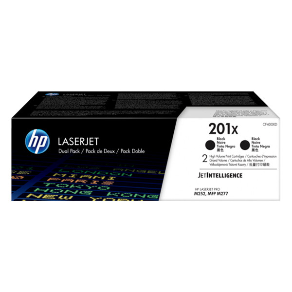 HP 201X (CF400XD) svart toner 2-pack (original) CF400XD 054268 - 1