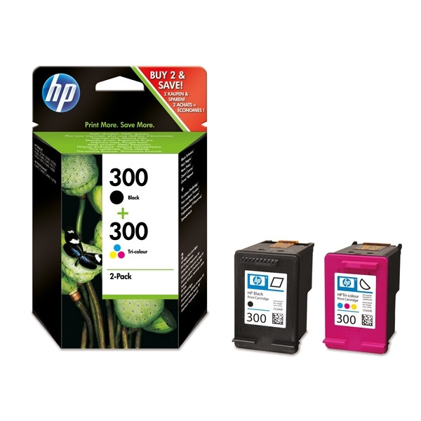 HP 300 (CN637EE) svart + färg bläckpatron 2-pack (original) CN637EE 054022 - 1