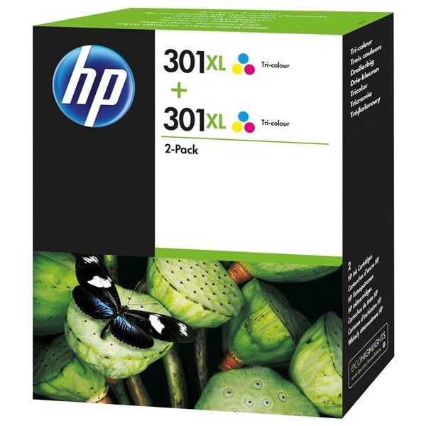HP 301XL (D8J46AE) färgbläckpatron hög kapacitet 2-pack (original) D8J46AE 044338 - 1
