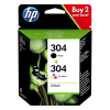 HP 304 (3JB05AE) svart + färg bläckpatron 2-pack (original)