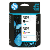 HP 305 (6ZD17AE) svart + färg bläckpatron 2-pack (original)