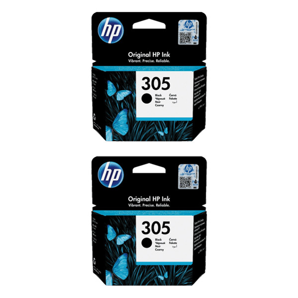 HP 305 (6ZD18AE) svart bläckpatron 2-pack (original) 6ZD18AE 093128 - 1