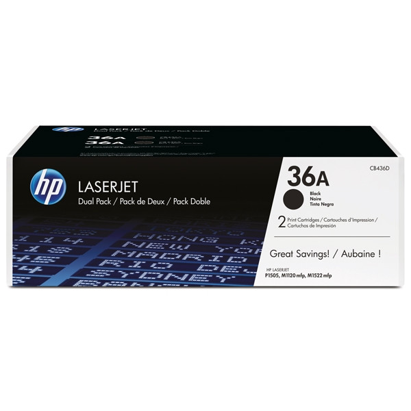 HP 36AD (CB436AD) svart toner 2-pack (original) CB436AD 054088 - 1