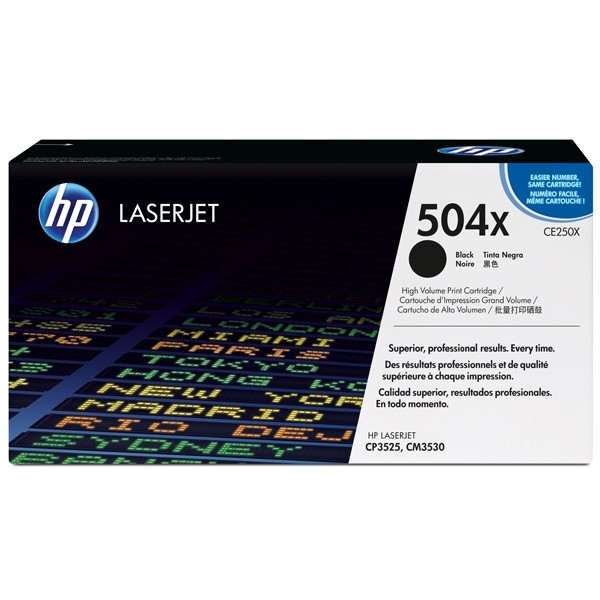 HP 504X (CE250X) svart toner hög kapacitet (original) CE250X 039832 - 1