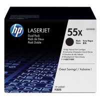 HP 55XD (CE255XD) svart toner 2-pack (original) CE255XD 054100