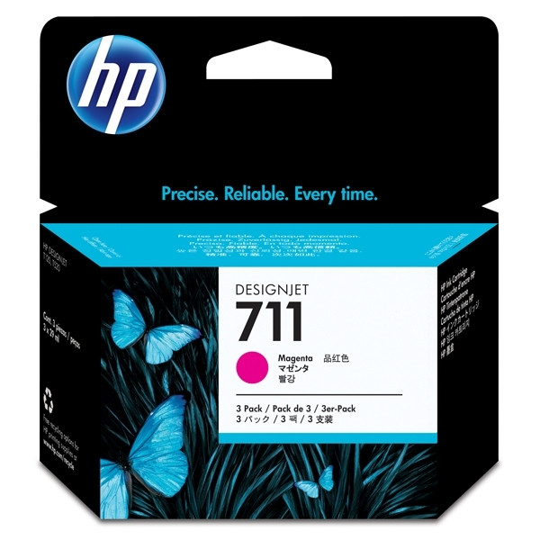 HP 711 (CZ135A) magenta bläckpatron 3-pack (original) CZ135A 044206 - 1