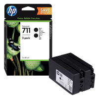 HP 711 (P2V31A) svart bläckpatron hög kapacitet 2-pack (original) P2V31A 055296