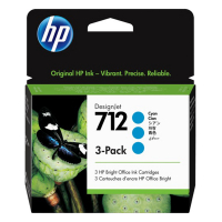 HP 712 (3ED77A) cyan bläckpatron 3-pack (original) 3ED77A 653020