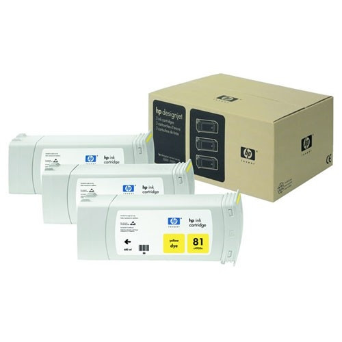 HP 81 (C5069A) gul bläckpatron multipack (original HP) C5069A 031475 - 1