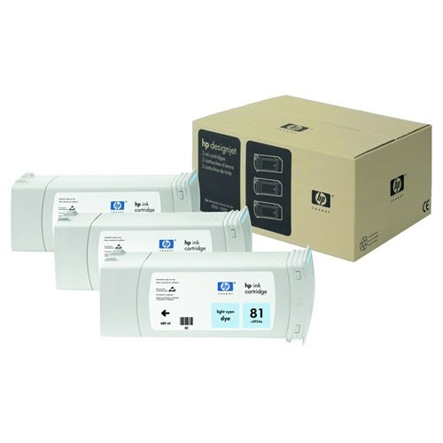 HP 81 (C5070A) ljus cyan bläckpatron multipack (original HP) C5070A 031485 - 1