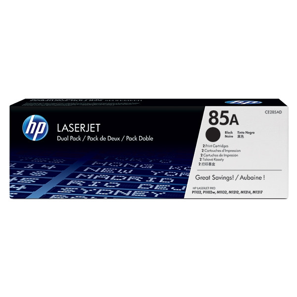 HP 85A (CE285AD) svart toner 2-pack (original) CE285AD 054106 - 1