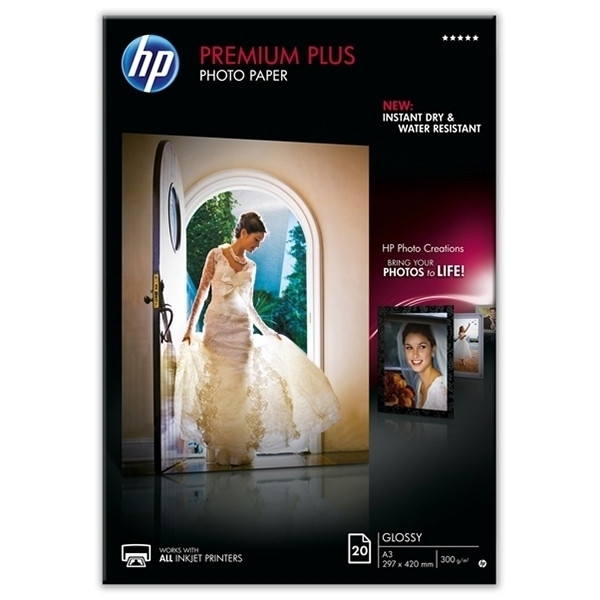 HP A3 300g HP CR675A fotopapper | Premium Plus Glossy | 20 ark CR675A 064896 - 1