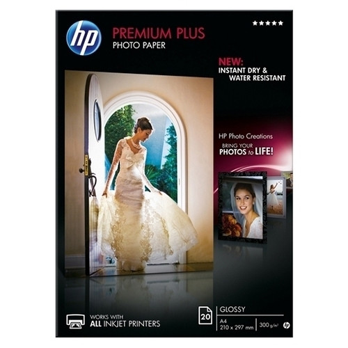 HP A4 300g HP CR672A fotopapper | Premium Plus Glossy | 20 ark CR672A 064960 - 1
