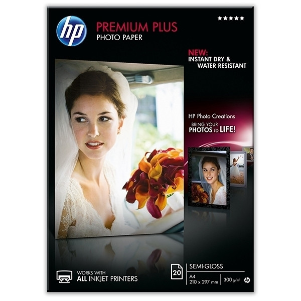 HP A4 300g HP CR673A fotopapper | Premium Plus Satin | 20 ark CR673A 064964 - 1