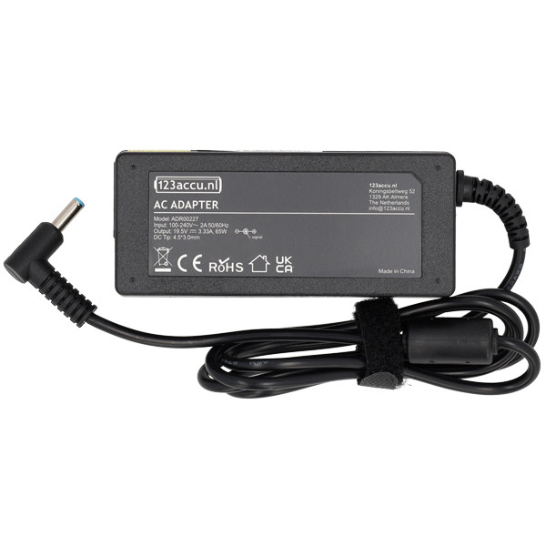 HP adapter 19,5V | 3,33A | 65W (varumärket 123ink) 1ZL53EA 709985-001 709985-002 709985-003 709985-004 ADR00227 - 2