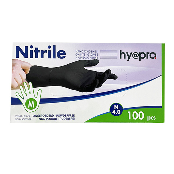 Nitrilhandskar M (8) | puderfria | svart | 100st | hy@pro SDR00443 - 1