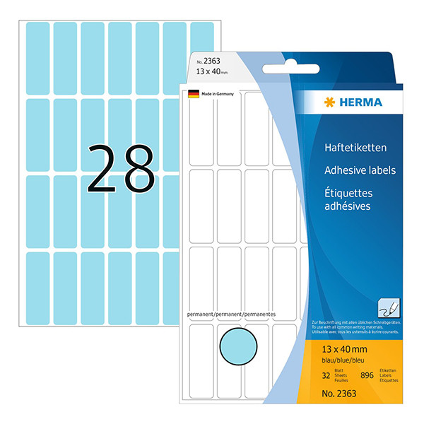 > Universaletiketter | 13 x 40mm | Herma 2363 | blå | 896st 230667 - 1