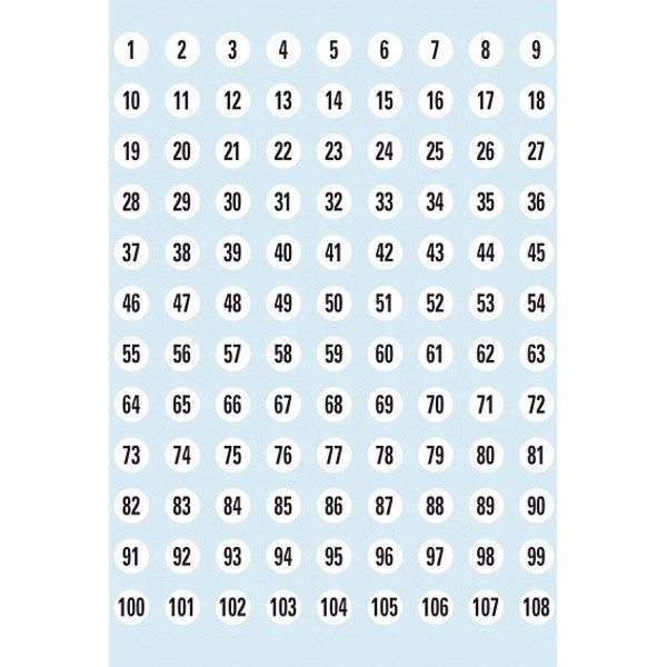 Herma 4128 Etiketter Siffror 1-540 ø8 svart/vit | 540frp 4128 360159 - 1