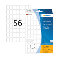 Avtagbara universaletiketter | 12 x 18mm | Herma 10603 | vit | 1.344st 230807