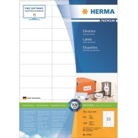 Herma Etiketter Premium A4 | 70 x 25,4mm | Herma 4455 | 100st 4455 238359