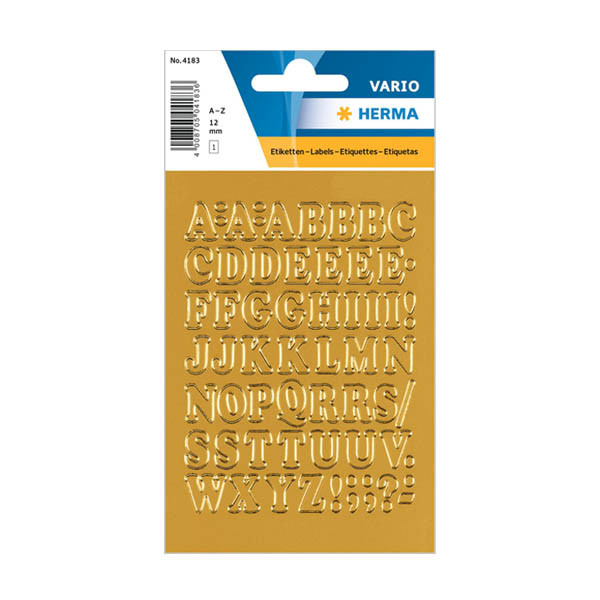 Klistermärken bokstäver A-Z | 12mm | Herma 4183 | guld | 56st 230963 - 1