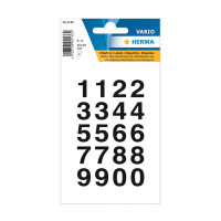 Klistermärken siffror 0-9 | 20 x 18mm | Herma 4136 | svart | 40st 230951