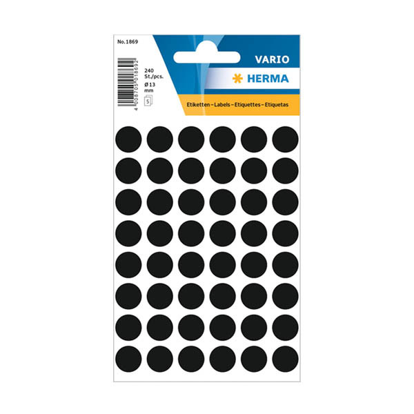 Herma Markeringspunkter 13mm Ø svart | Herma 1869 | 240st 1869 230987 - 1