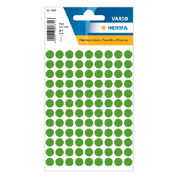 Herma Markeringspunkter 8mm Ø | mörkgrön | Herma 1835 | 540st 1835 230417 - 1