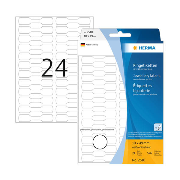 Ringetiketter | 10 x 49mm | Herma 2510 | vit | 576st 230928 - 1