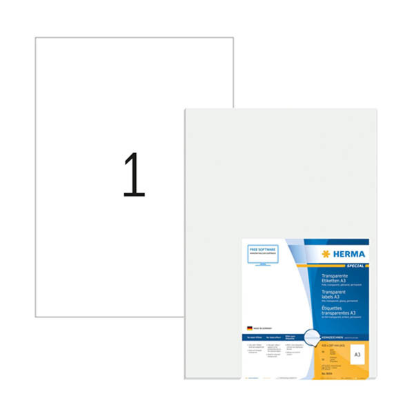 Transparenta folieetiketter A3 | 297 x 420mm | Herma 8694 | matt | 50st 230903 - 1