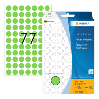 Universaletiketter runda A4 | Ø13mm | Herma 2235 | grön | 2.464st 230702