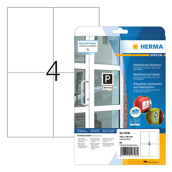 Väderbeständiga etiketter A4 | 105 x 148mm | Herma 10796 | 80st 230735 - 1