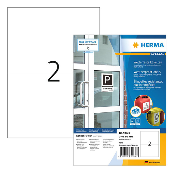 Väderbeständiga etiketter A4 | 210 x 148mm | Herma 10774 | 160st 230733 - 1