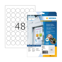 Väderbeständiga folieetiketter A4 | Ø30mm | Herma 4571 | vit rund | 960st 230856