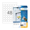 Väderbeständiga folieetiketter A4 | Ø30mm | Herma 4571 | vit rund | 960st 230856 - 1