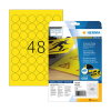 Väderbeständiga folieetiketter A4 | Ø30mm | Herma 8034 | gul rund | 1.200st 230898 - 1