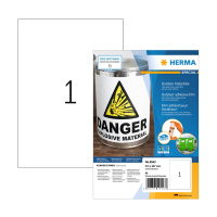 Väderbeständiga folieetiketter A4 | 210 x 297mm | Herma 9543 | vit | 40st 230884
