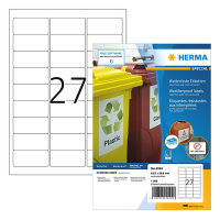 Väderbeständiga folieetiketter A4 | 63,5 x 29,6 mm | Herma 4594 | vit | 1.080st 230745