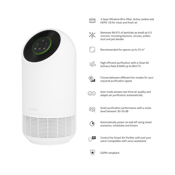 Hombli Smart Air Purifier inkl filter HB063 LHO00013 - 3