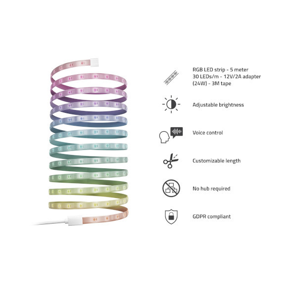 Hombli Smart LED Strip | RGB | 30 lysdioder p/m | 5m HBLS-0521 LHO00035 - 2